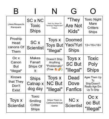 Proship Bingo (Poppy Playtime Édition) Bingo Card