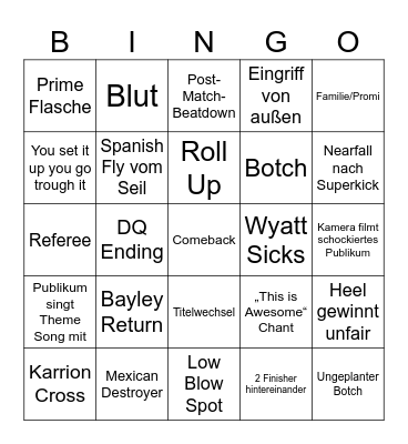 Backlash Bingo Card