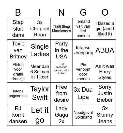 PANN 25+ Bingo Card