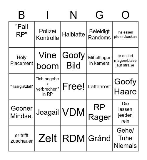 Gleggorino Bingo Card