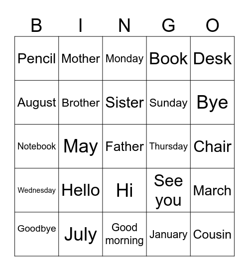 Bingo Card