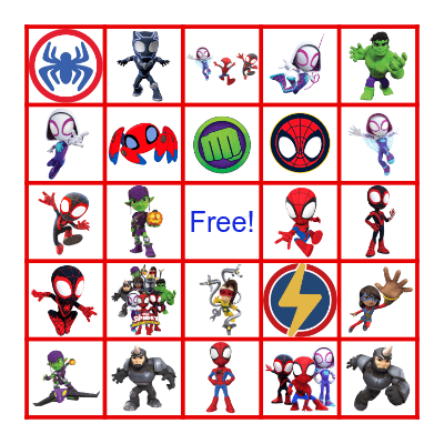 Happy Spidey Birthday Bingo Card