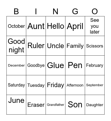 Bingo Card