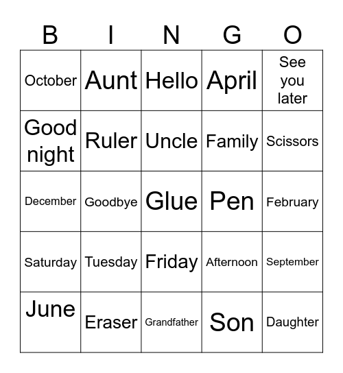 Bingo Card