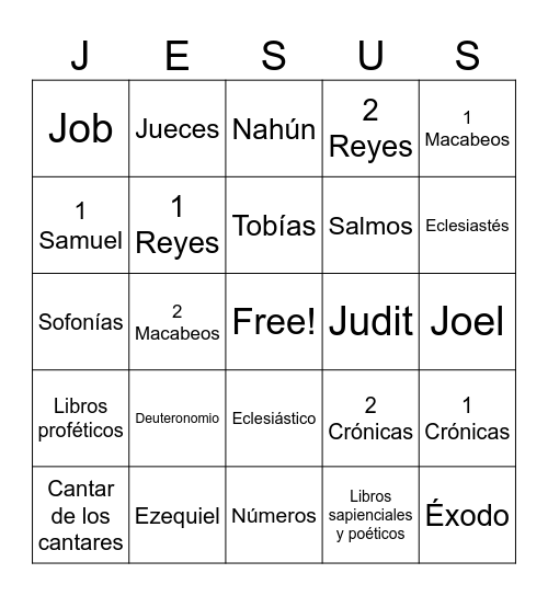 JESÚS Bingo Card