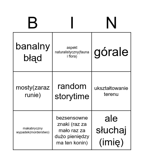 kaziu lore Bingo Card