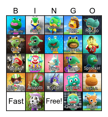 LilSimsie Animal Crossing Bingo Card Bingo Card