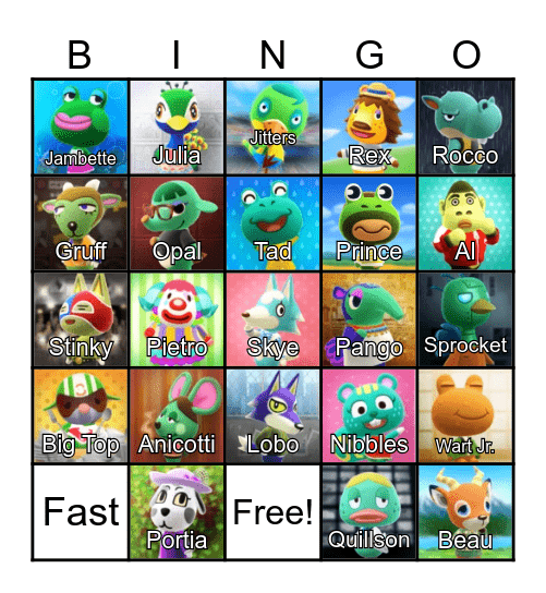 LilSimsie Animal Crossing Bingo Card Bingo Card