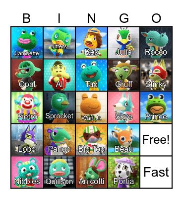 LilSimsie Animal Crossing Bingo Card Bingo Card