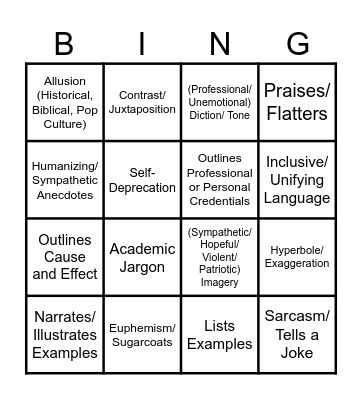 burp Bingo Card