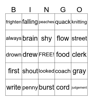 SIPPS 5th Grade Bingo Card