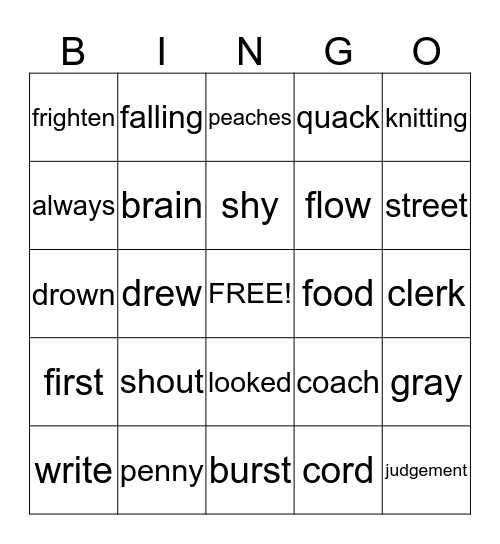 SIPPS 5th Grade Bingo Card