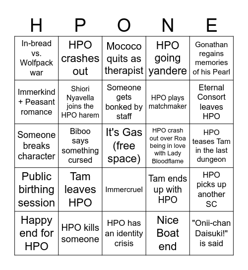 Hot Pregante One Bingo Card
