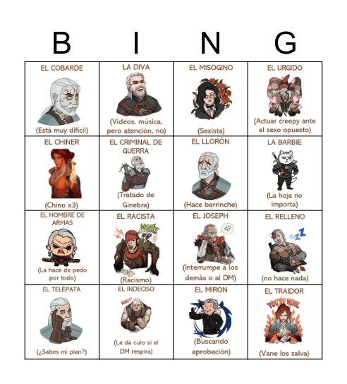 Lotería del Brujero Bingo Card