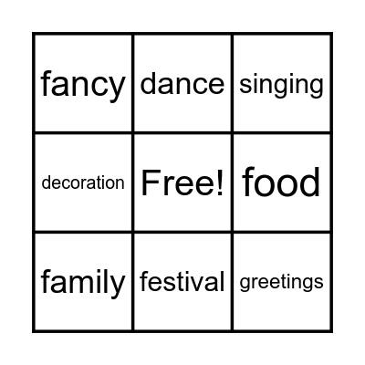 Navroz Bingo Card