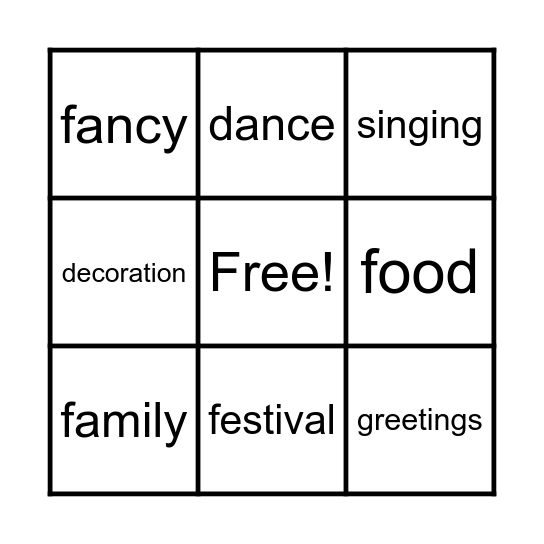 Navroz Bingo Card