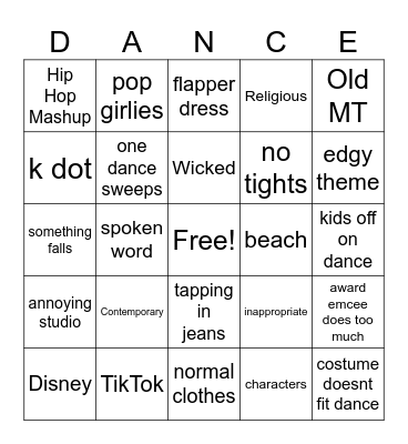2025 Comp Bingo Card