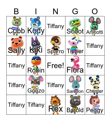 Animal Crossing Bingo Card