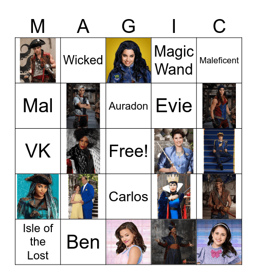 Disney Descendants Bingo Card