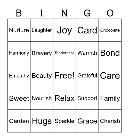 Mother's Day Bingo Card