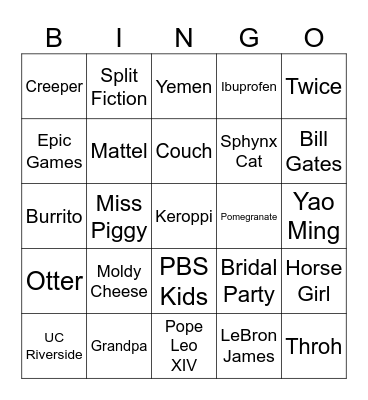 Infinite Craft Bingo Card