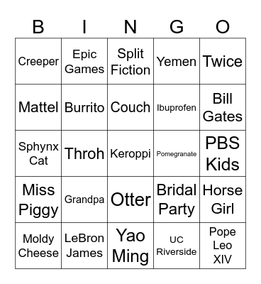 Infinite Craft Bingo Card