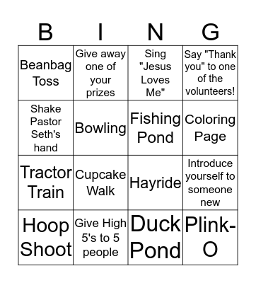 Fall Festival Bingo Card