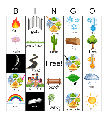 Weather & Nature Bingo Card