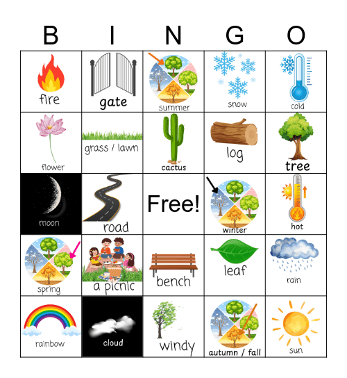 Weather & Nature Bingo Card