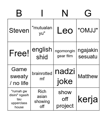 UMN Bingo Card