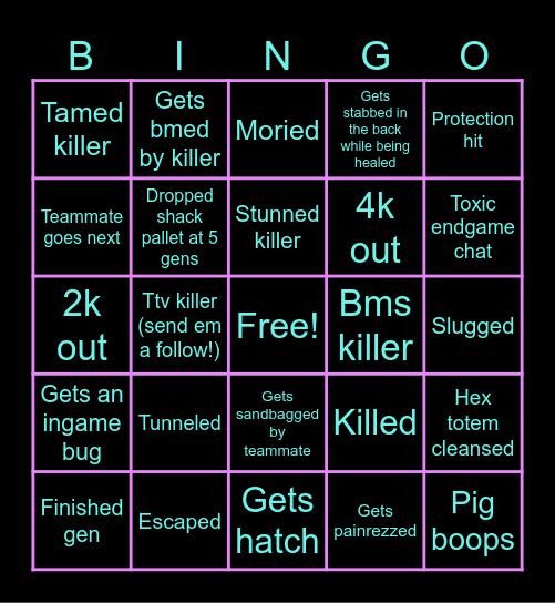 Survivor Bingo Card