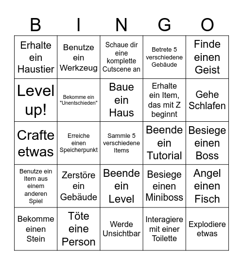 Game Mixer Bingo Card