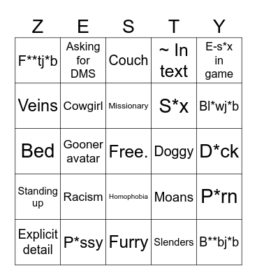 the zest fest bingo Card