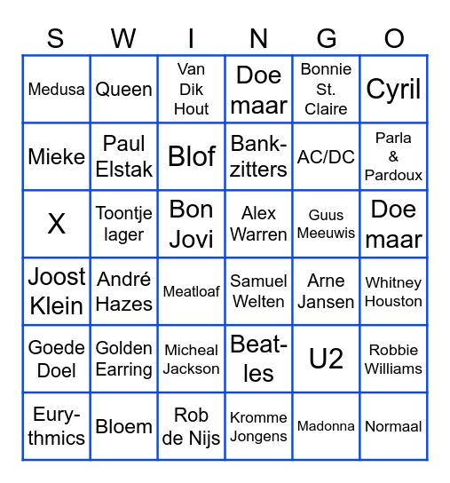 Buren Swingo Bingo Card