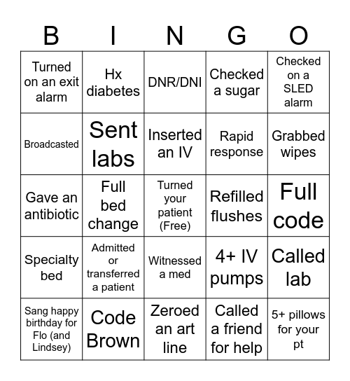 Bingo Day 7! Bingo Card