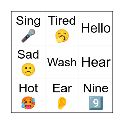 Learn English! Bingo Card