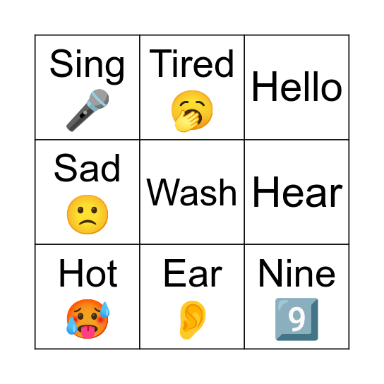 Learn English! Bingo Card