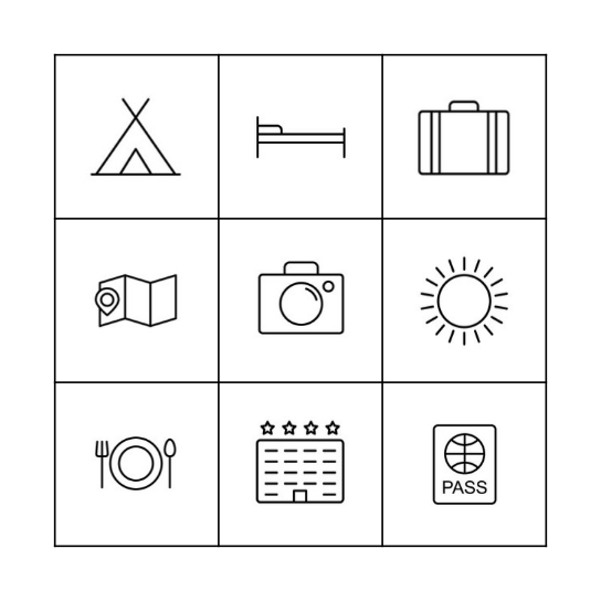 Travel Bingo Card