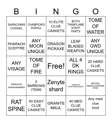 DROP BINGO! Bingo Card