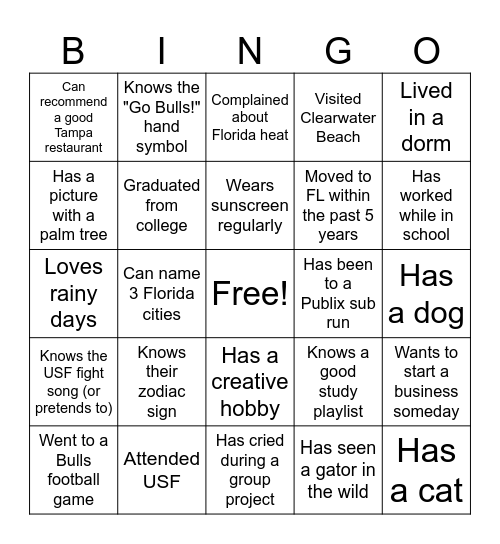 Graduation 2025 Bingo Card
