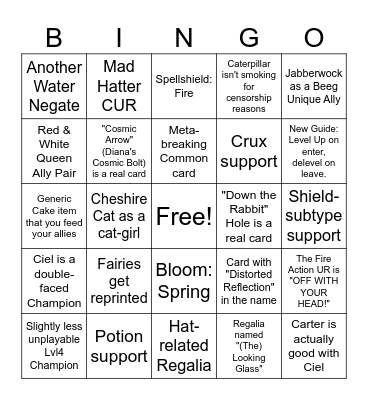DTR Bingo Card