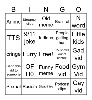 Ig reels bingo Card