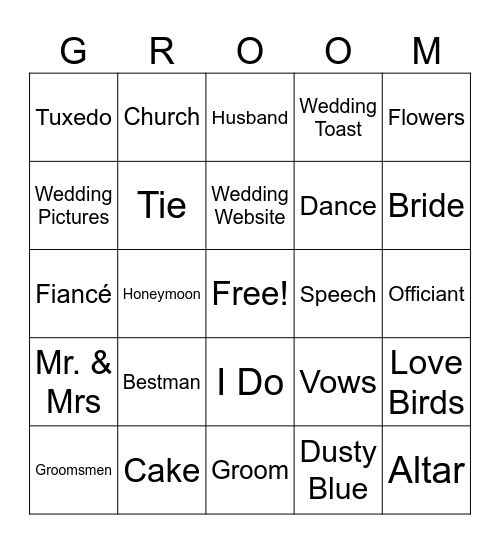 J|S WEDDING Bingo Card