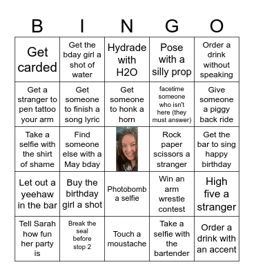 Sarah's Nifty Fifty Train Crawl Bingo Card