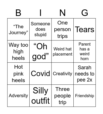 Highschool Graduation Bingo Card
