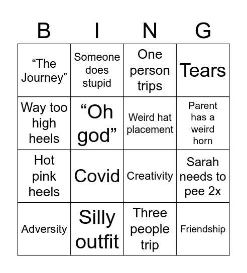 Highschool Graduation Bingo Card
