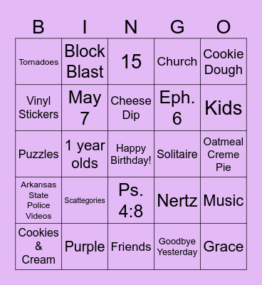 Madilynn Bingo Card