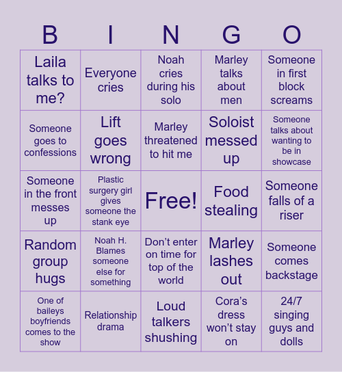 Show bingo Card