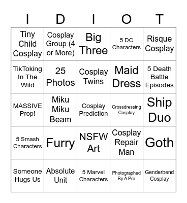 3 IDIOTS COMICCON BINGO Card