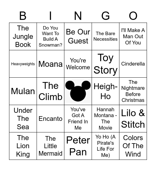 Disney (Part 1) Bingo Card